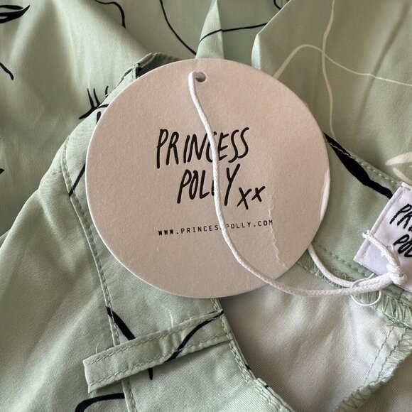 Women's 2 NWT Princess Polly Face It Pants Green High Waisted - Picture 7 of 11